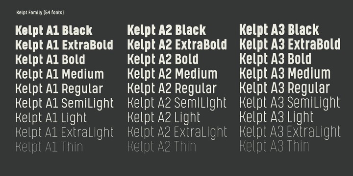 Kelpt A2 Thin Font preview